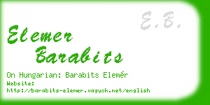 elemer barabits business card